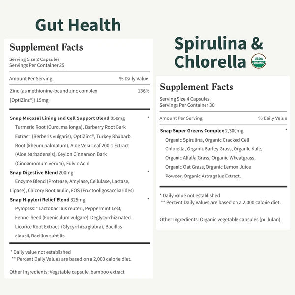 Gut Health + Spirulina & Chlorella Bundle